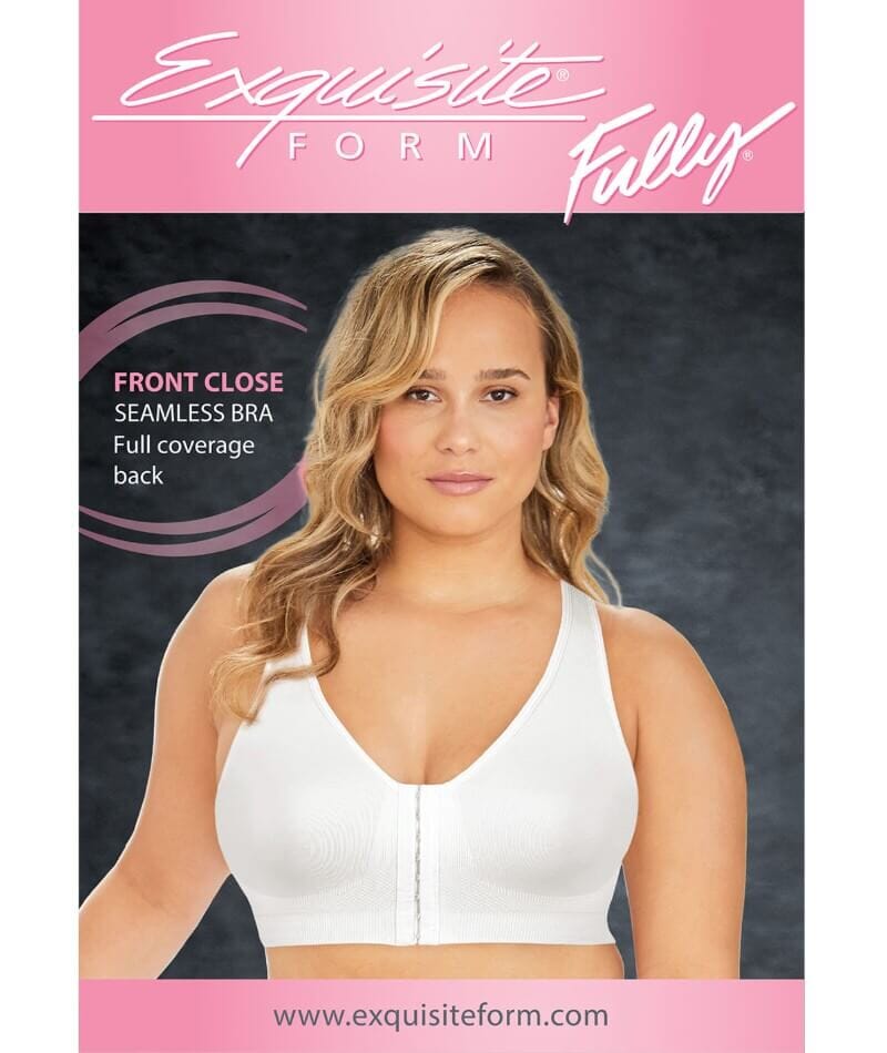 Exquisite Form Fully Seamless Wire-Free Full Coverage Bra with Front Closure - White Bras